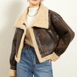 Leisurely Shearling Leather Jacket